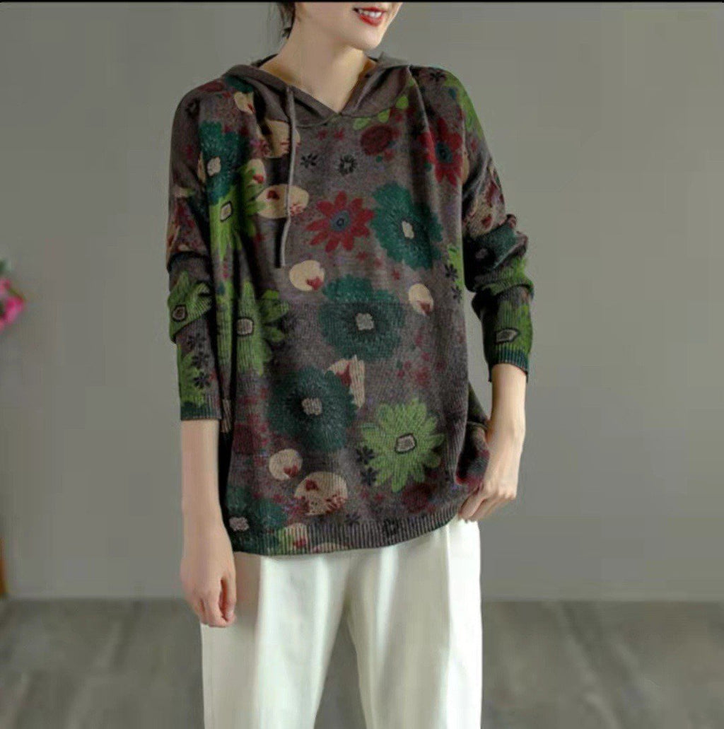 Vintage Slouchy Printed Hoodie Sweatshirt | Streetwear