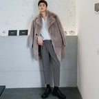 Men's Imitation Fox Fur Coat for Autumn & Winter