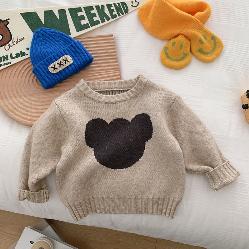Boys' Bear Jacquard Knit Fashion Sweater
