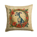Italian Greyhound Christmas Flowers Throw Pillow