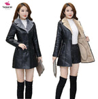SEPARQI Women's Slim Fit Faux Fur Leather Jacket