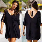 Plus Size Cutout-Sleeve Beach Cover-Up Dress