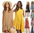 2019 Summer New Women's Ruffle Midi Dress (Polka Dot)