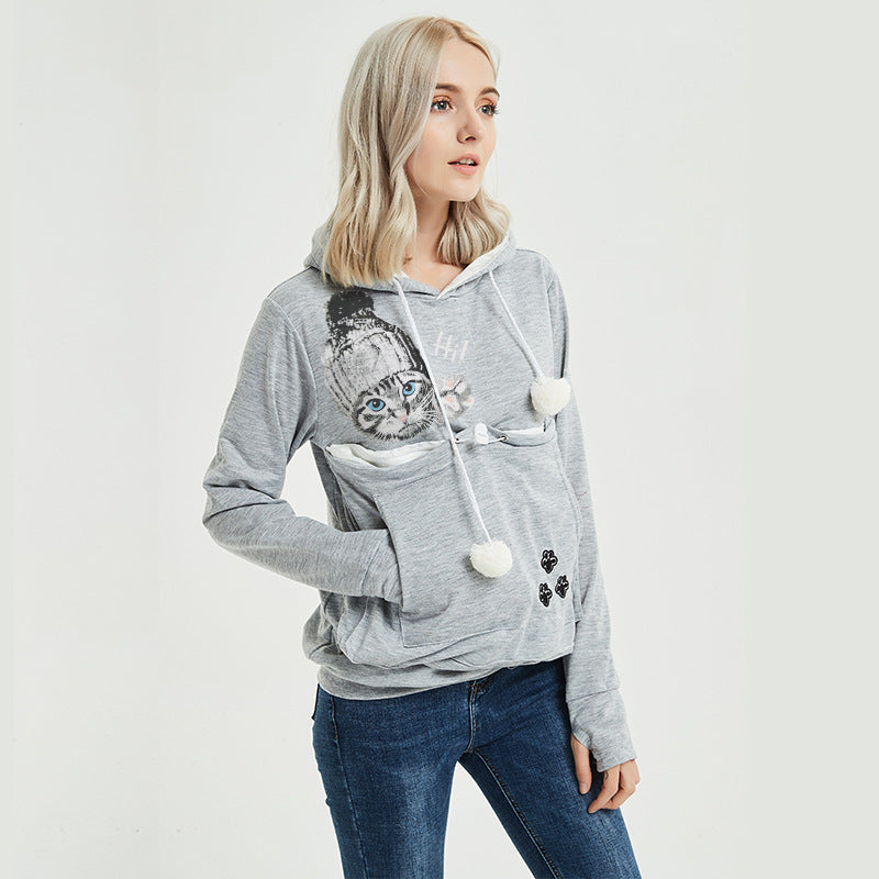 Women's Hooded Pocket Sweatshirt Pullover | Streetwear