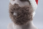 Men's Knitted Santa Hat with Removable Beard | Embroidered Cap