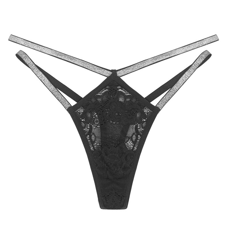 Women's Lace Mesh Seamless Adjustable Thong Panties