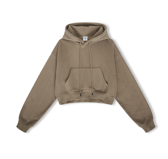 High Street Women's Short Hooded Plush Sweater