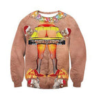Funny 3D Printed Christmas Sweater for Men Long Sleeve
