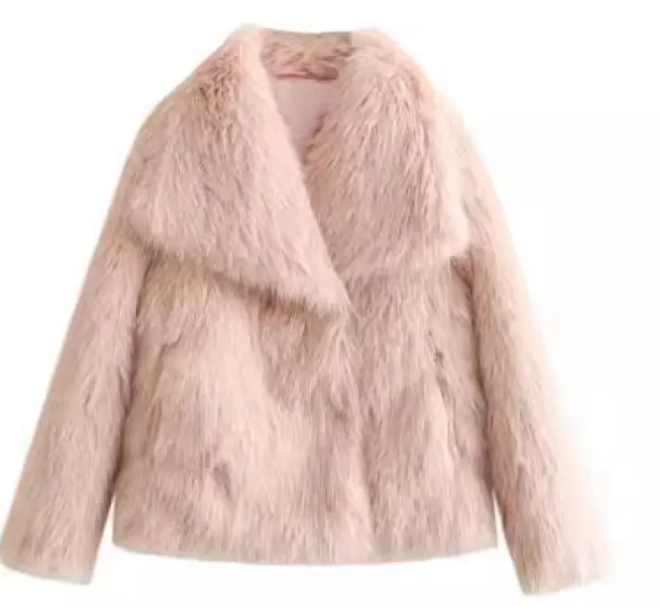 Winter Plush Coat Fashion Thicken Lapel Outwear Casual Long Sleeve Tops Women's Clothing