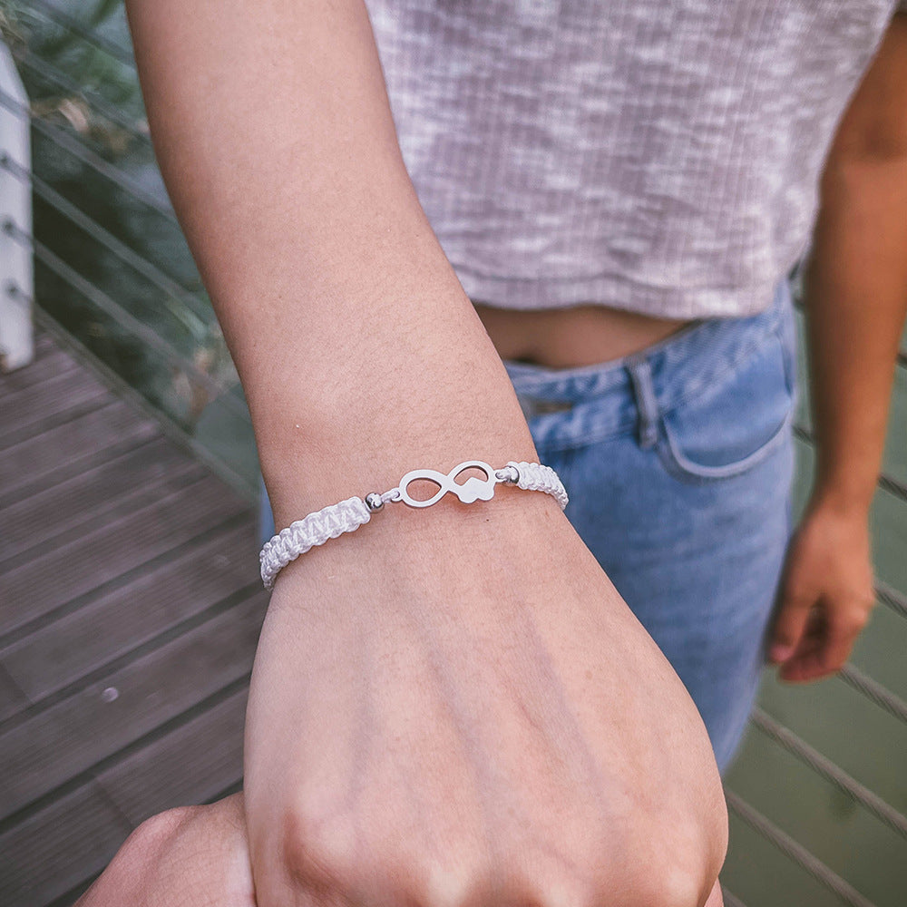 Hand-Woven Titanium Boudoir Bracelet