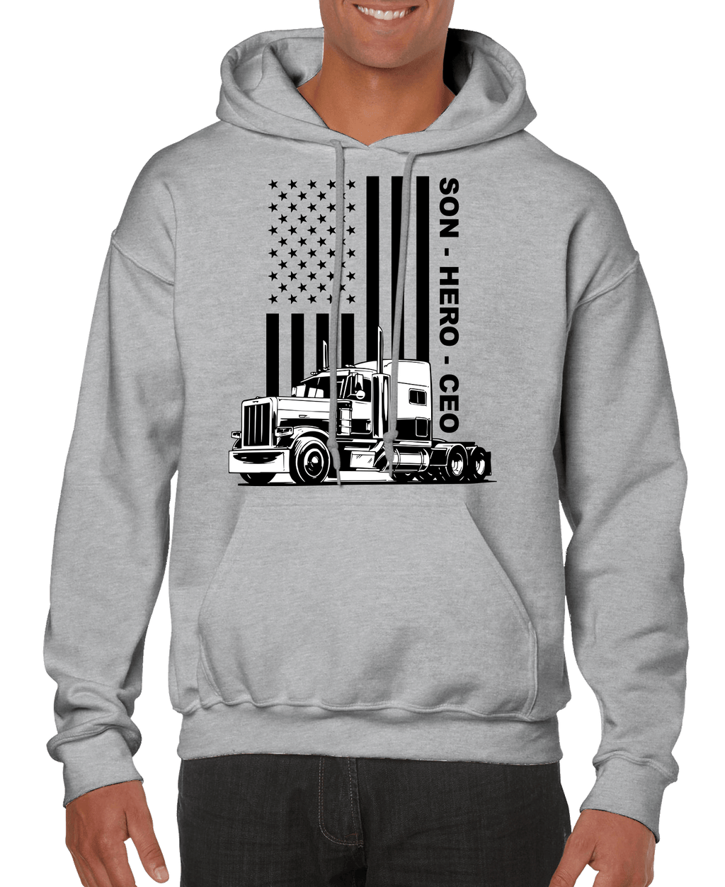 USA Trucker, Son, Hero, CEO Men’s Hoodie | Streetwear