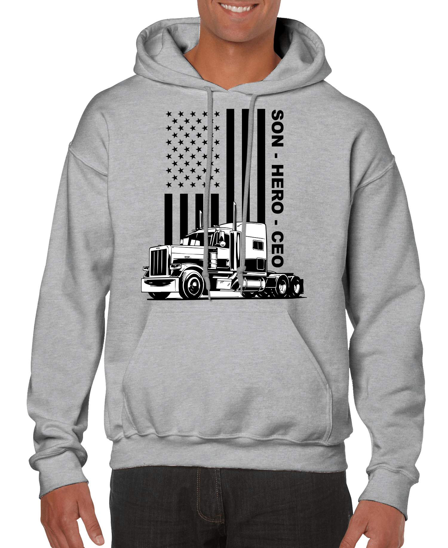 USA Trucker, Son, Hero, CEO Men’s Hoodie | Streetwear