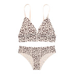 Women's Leopard Print Seamless Ice Silk Underwear Set