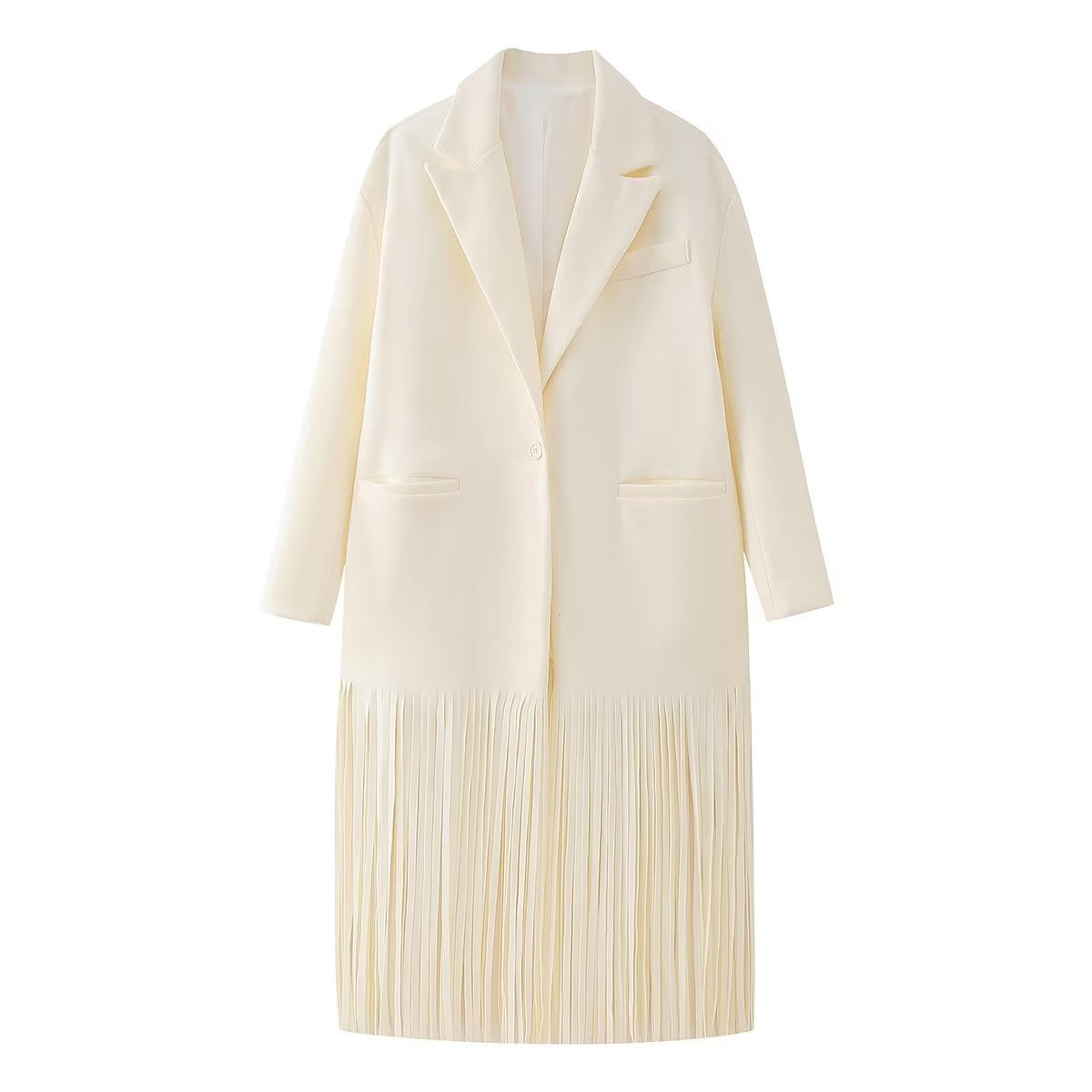 Woolen Coat with Tassels for Women's Street Fashion