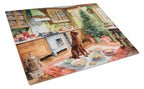 Irish Setter Christmas Cookies Glass Cutting Board