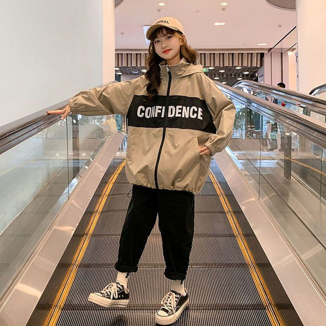 2023 Spring Autumn Hooded Coat for Teen Girls (Ages 5-12)