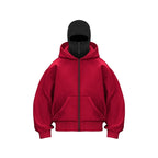 Fleece-lined Double Hood Unique Design Hooded Sweater