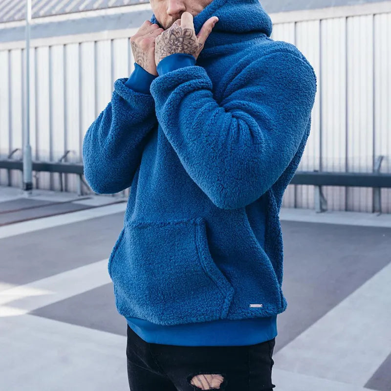 Men's Plush Hoodie with Pocket | Streetwear