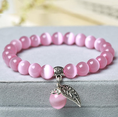 Handmade Cat's Eye Stone Beaded Bracelet