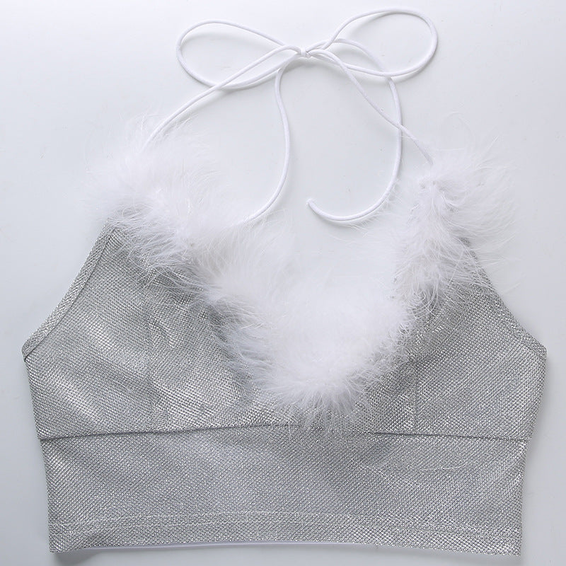 Spring 2020 V-Neck Sexy Glitter Camisole Top