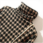 Thick Houndstooth Turtleneck Pullover Sweater