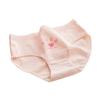 Cute Pink Cotton Drawstring Panties with Cat Paw Design