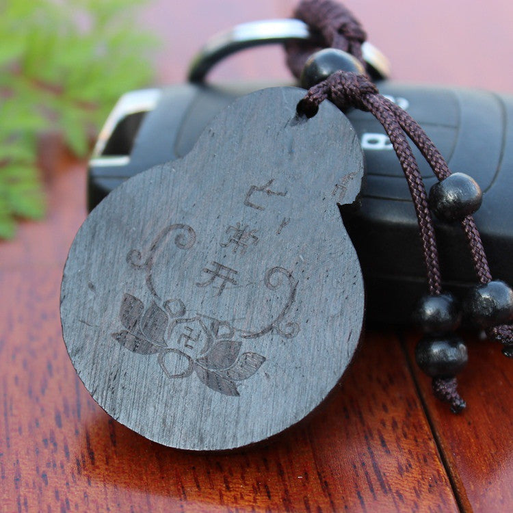High-End Ebony Keychain with Buddha Design | Accessory