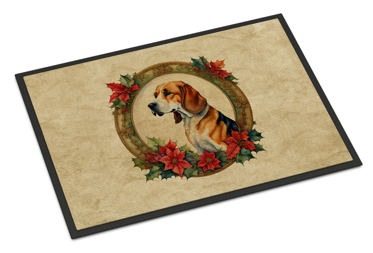 American Foxhound Christmas Flowers Doormat