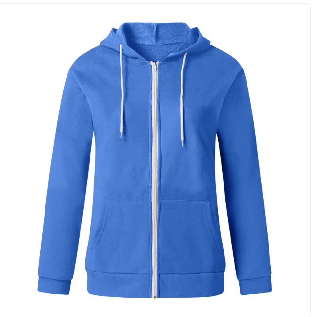 Pocket Drawstring Hooded Zipper Padded Cardigan