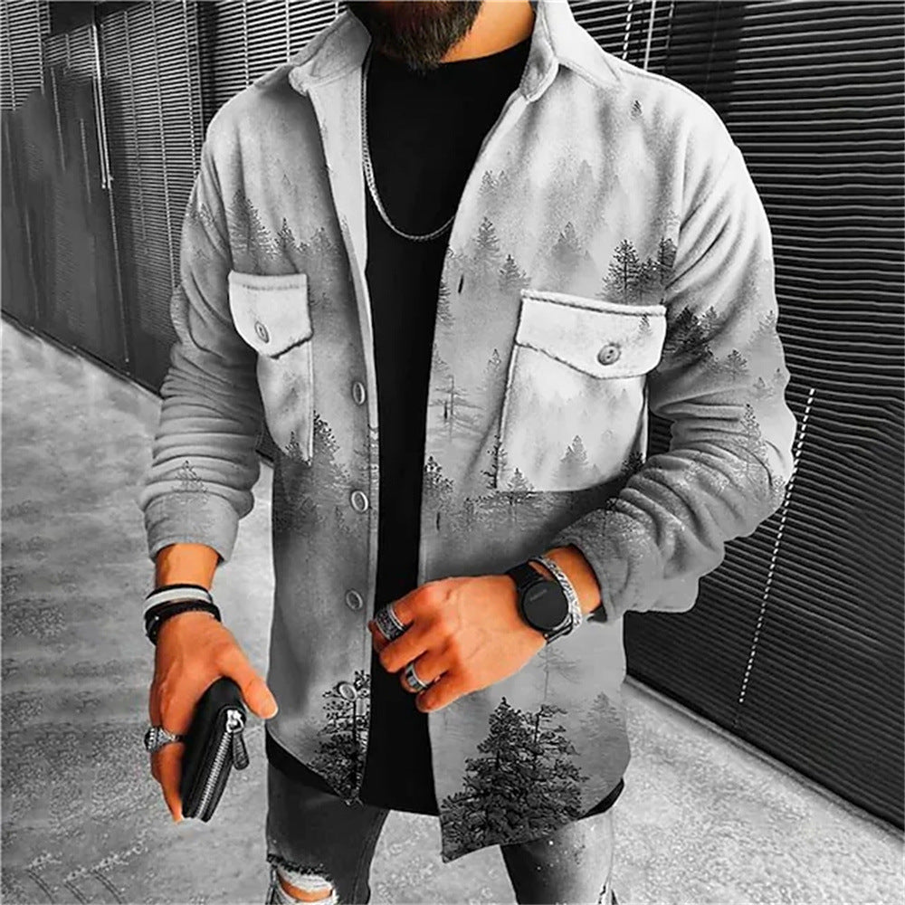 3D Digital Printing Loose Jacket Coat