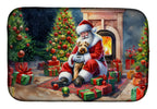Lakeland Terrier and Santa Claus Dish Drying Mat