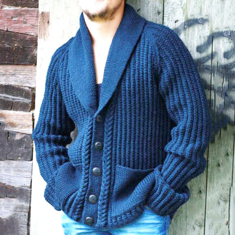 Men's Long-Sleeved Sweater for Fall and Winter