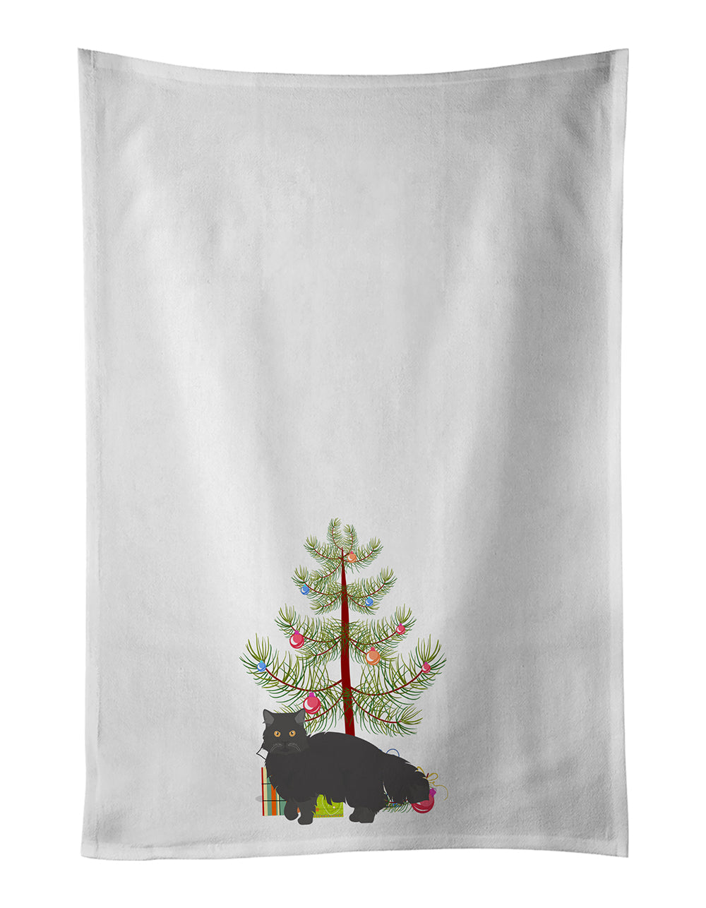 Black Persian Traditional Cat Christmas Kitchen Towel Set of 2