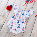 Baby Bodysuit with Fly Sleeves for Independence Day