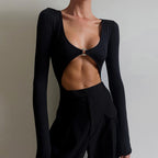 2023 Spring Women’s Metallic Bodysuit in Solid Colors