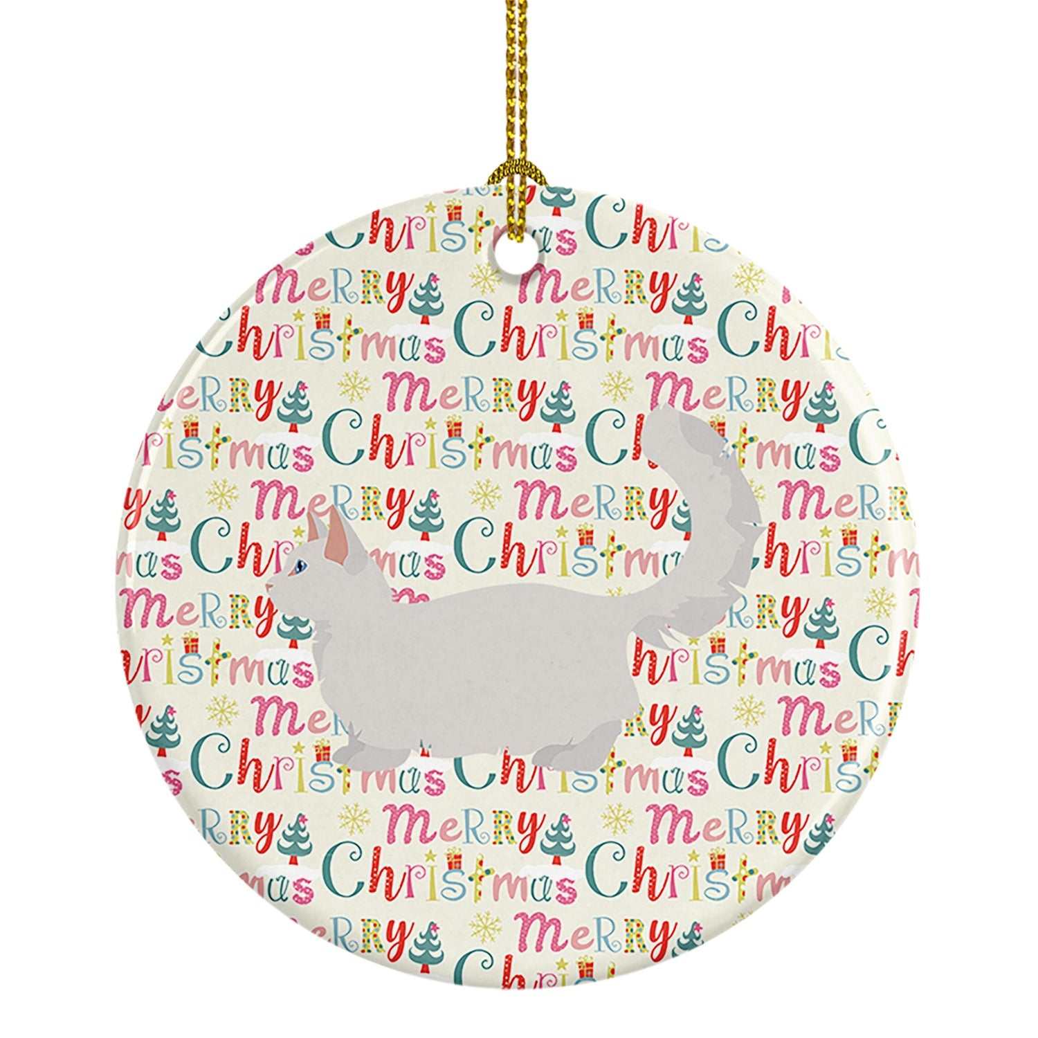 Munchkin #2 Cat Christmas Ceramic Ornament