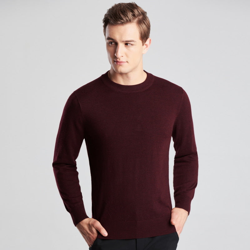 Men's Long Sleeve Solid Color Knit Sweater