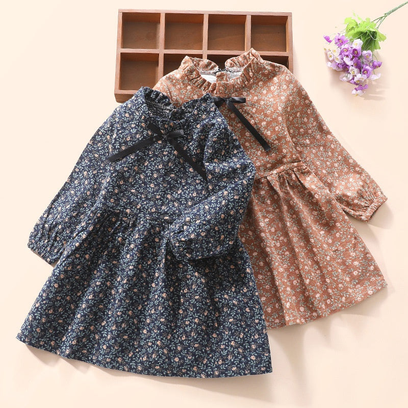 Floral Knitted Cotton Dress for Children