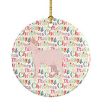 Sphynx Cat Christmas Ceramic Ornament