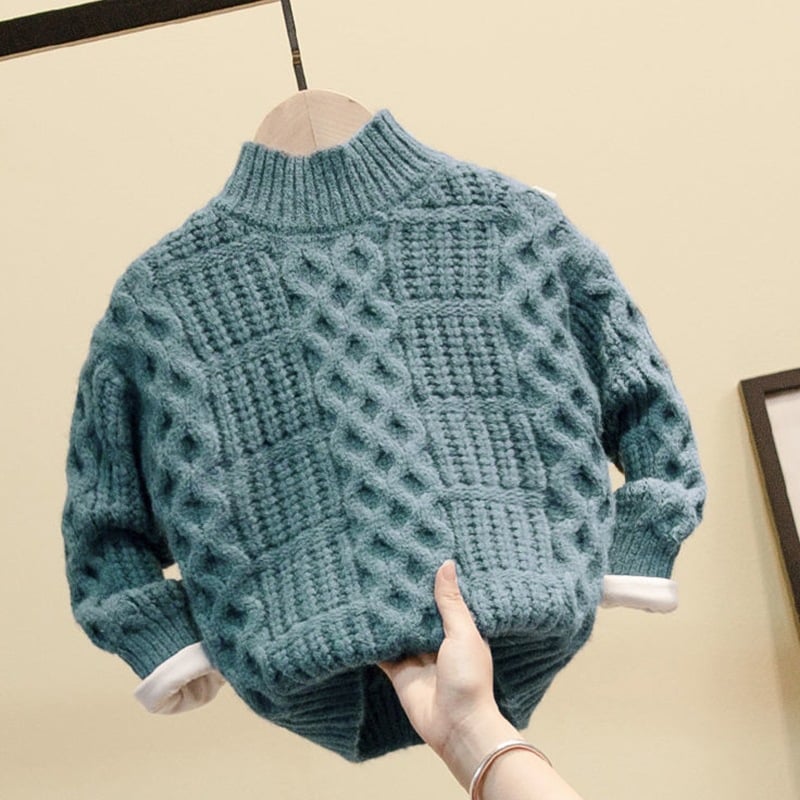 Bright Color Boys Sweater in Western Style with Velvet