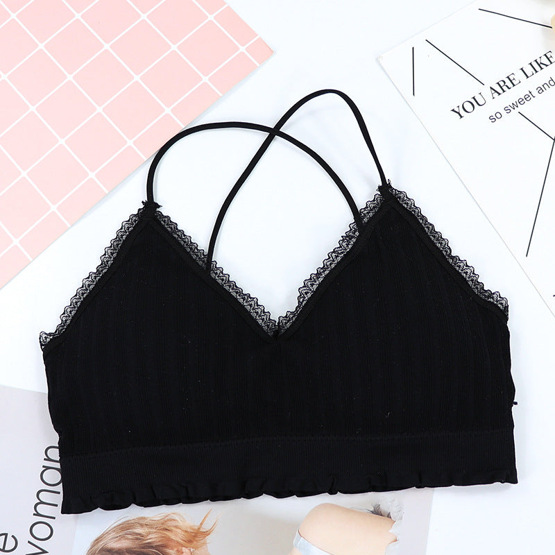 Lace-Threaded Tube Top