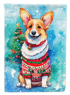 Corgi Christmas House Flag