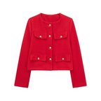 Fashion Casual Flip Trim Short Coat