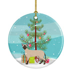 Siamese Modern Cat Christmas Ceramic Ornament