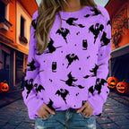 Women's Pumpkin Print Hoodie - Fashionable Loose Fit | Streetwear