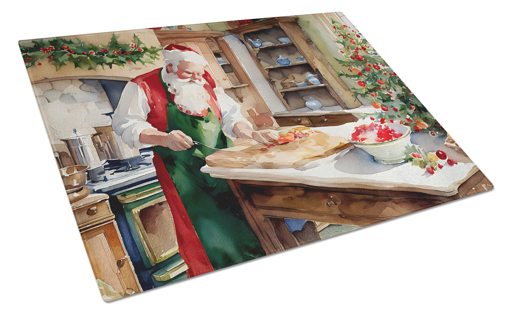 Cookies with Santa Claus Glass Cutting Board