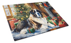 Saint Bernard Cozy Christmas Glass Cutting Board