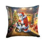 Sheltie and Santa Claus Throw Pillow