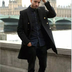 Thickened Men's Wool Windbreaker with Straight Hem