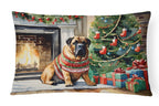 Bullmastiff Cozy Christmas Throw Pillow